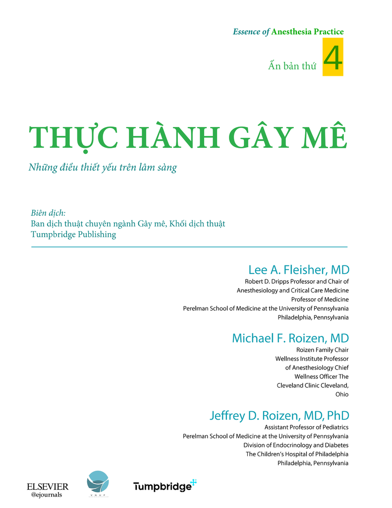 Nền tảng trong thực hành Gây mê 4E+ 908p